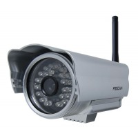 Foscam FI8904W - Netzwerkkamera - Außenbereich - wetterfest - Farbe ( Tag&Nacht ) - feste Brennweite - drahtlos - 10/100, 802.11b, 802.11g - Gleichstrom 5 V